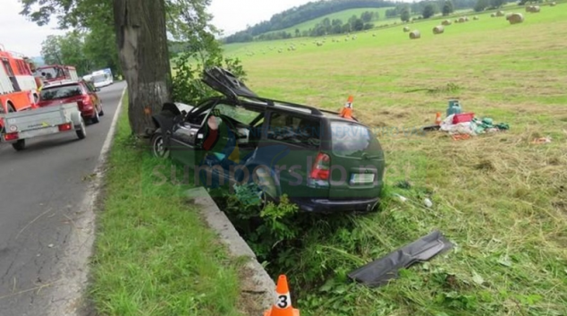 Řidič zřejmě vlivem mikrospánku havaroval