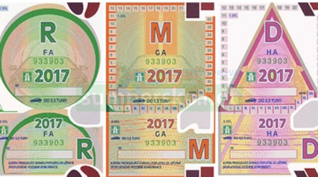 Dálniční známka v roce 2017
