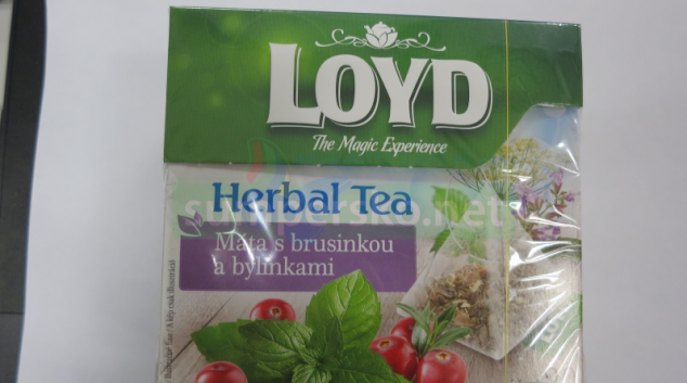 Pozor na čaj „Herbal tea (Loyd) – máta s brusinkou a bylinkami“