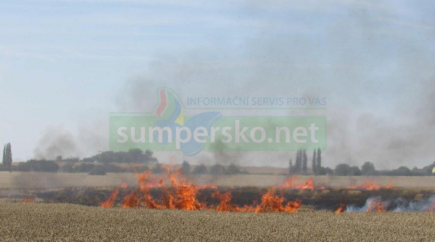 Na poli shořela pšenice za půl milionu