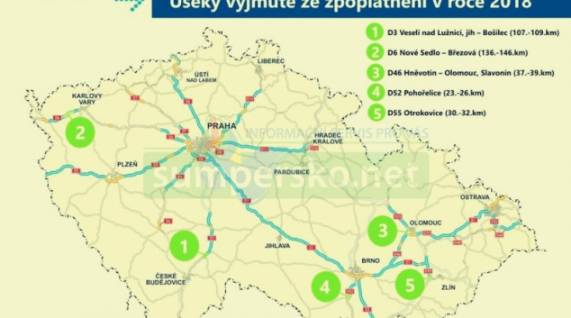 Dalších devatenáct kilometrů dálnic vedoucích poblíž měst bude od příštího roku bez poplatku