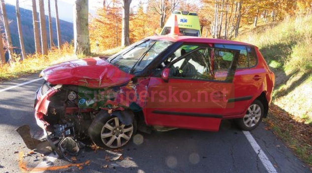 Otočil se na spolujezdkyni a havaroval