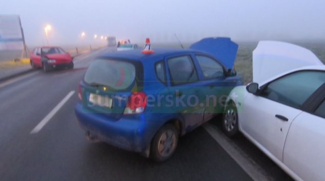 Před Šumperkem se staly tři dopravní nehody krátce po sobě