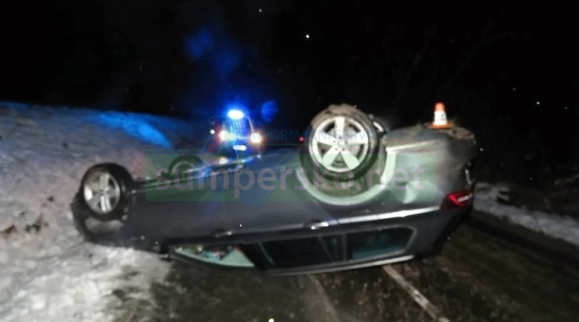 Za Bratrušovem vozidlo skončilo na střeše