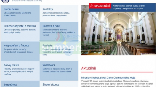 Město Zábřeh má nové internetové stránky