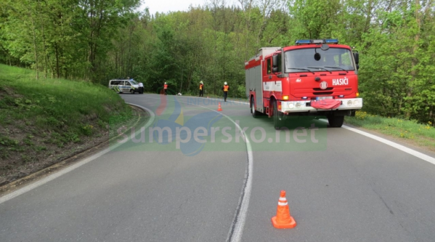 Motorkář u Písařova narazil do stromu