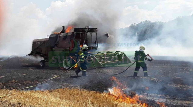 Začátek žní s sebou nese i první polní požáry