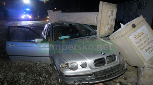 Řidič projíždějící obcí Moravičany usnul za volantem