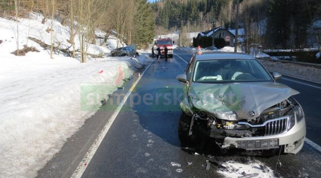 Řidička u Branné přejela do protisměru