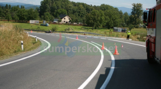 Vážná nehoda motorkáře na Bludovském kopci