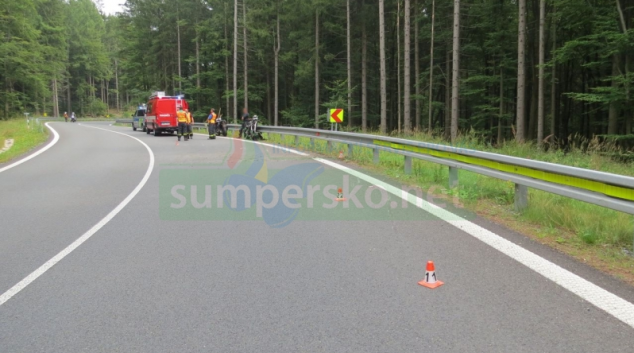 Na Červenohorském sedle bourali další motorkáři