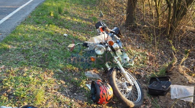 Motorkář u Lesnice narazil do stromu