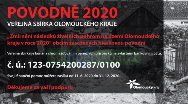 Hejtmanství rozjíždí sbírku na pomoc lidem, které zasáhla povodeň