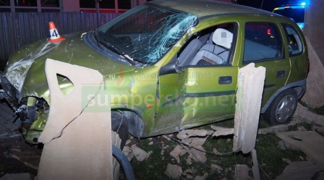 Řidič v Zábřehu se měl polekat zvířete a narazil do oplocení