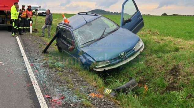 Řidička na Jesenicku havarovala při předjíždění