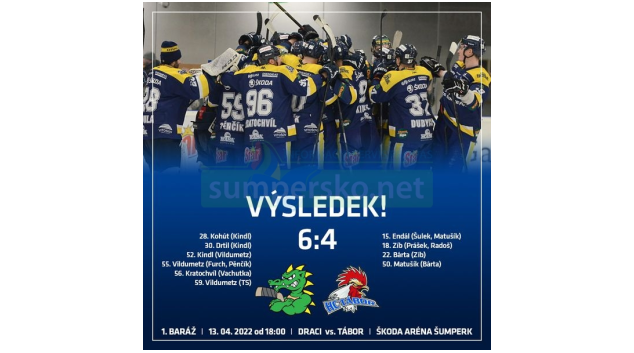 Draci Pars Šumperk vs HC Kohouti Tábor 6:4