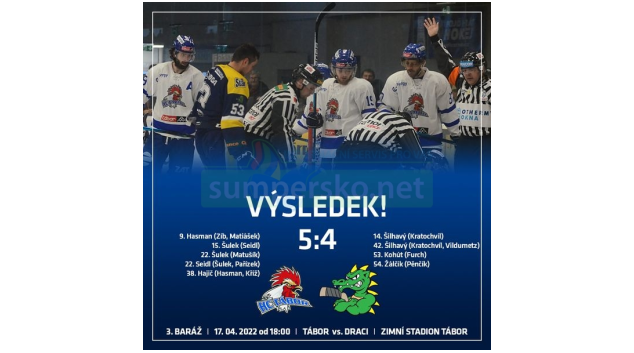 HC Kohouti Tábor vs Draci Pars Šumperk 5:4