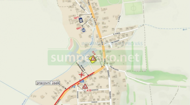 Částečná uzavírka silnice v Bludově