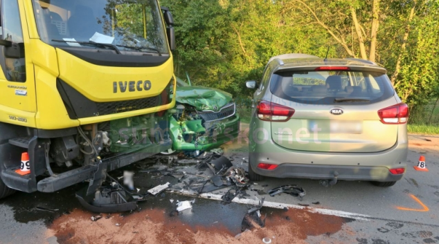 Čelní střet vozidel v Šumperku