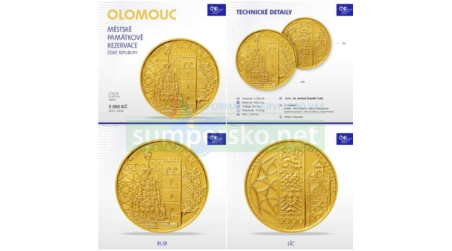 Olomouc na zlaté minci ČNB