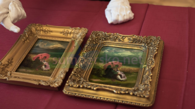 Slavný Mánesův obraz Červené paraplíčko se po 170 letech vrací na zámek