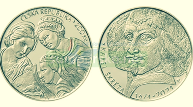Karel Škréta na pamětní minci