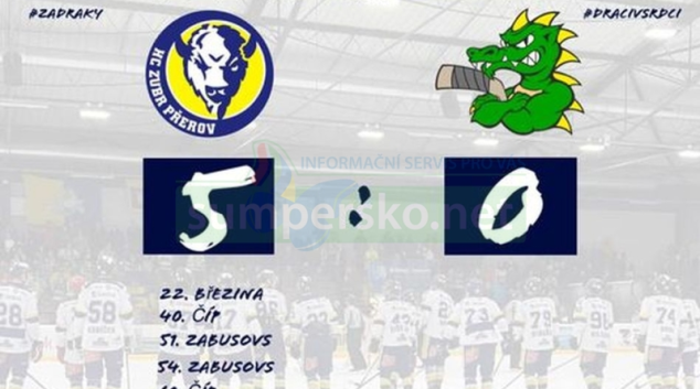 HOKEJ: Zubři vs Draci 5:0