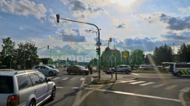 Dopravní nehoda na křižovatce v Šumperku