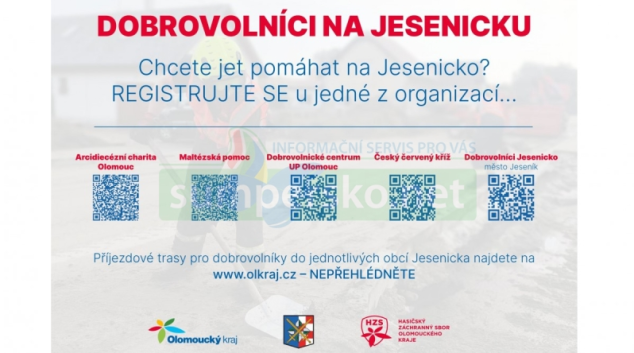 Dobrovolníci jsou na Jesenicku stále potřeba