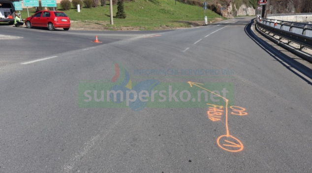 Střet auta s cyklistou na Jesenicku