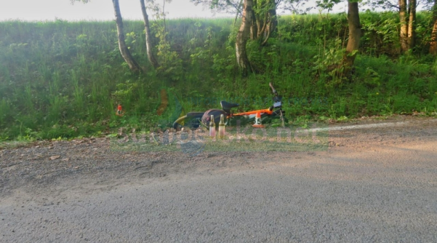 Havárie cyklisty mezi Jakubovicemi a Písařovem