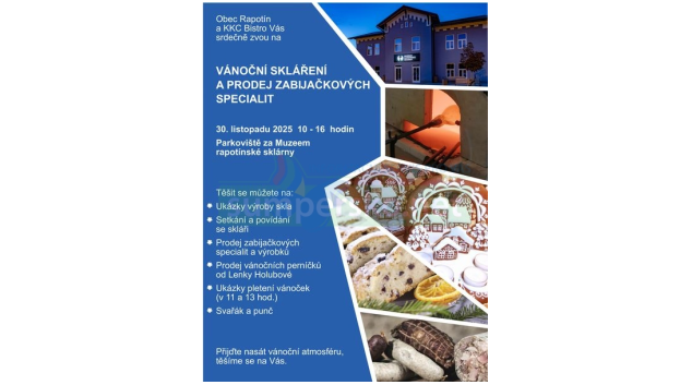 Vánoční skláření a prodej zabijačkových specialit v Rapotíně