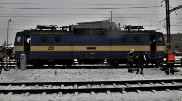 Na nádraží v Šumperku hořela lokomotiva