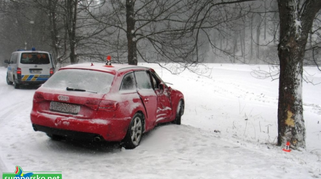 Řidička z Olomouce nabourala Audinu u Branné
