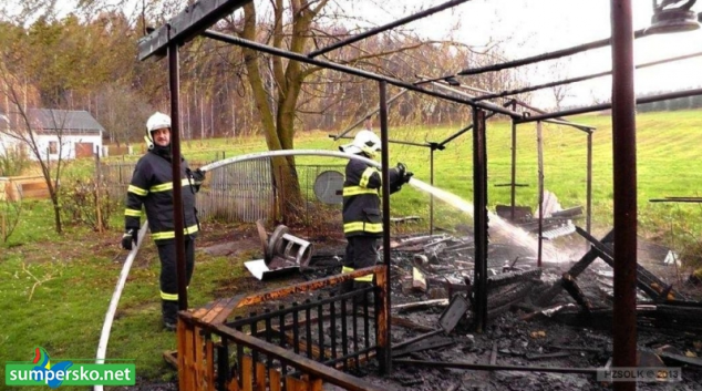 Díky rychlému zásahu hasičů ve Vidnavě oheň zničil jen udírnu