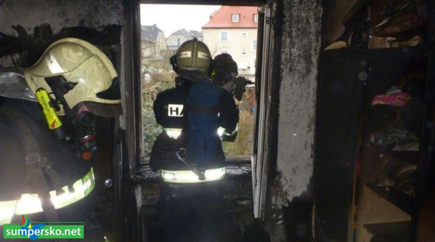 Oheň zničil dvoupokojový byt v Zábřehu