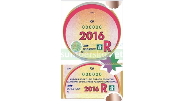 Dálniční známky pro rok 2016