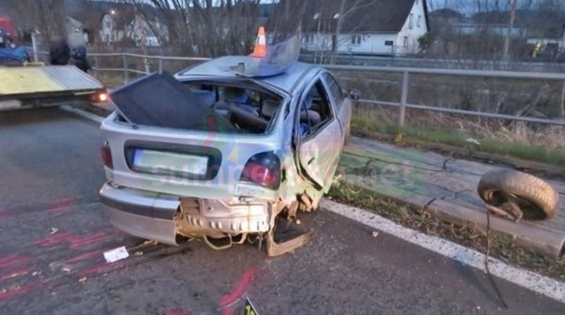 Při nehodě v Jeseníku se vozidlu utrhlo kolo