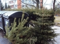 Svoz vánočních stromků v Šumperku