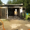 Požár v garáži v Jindřichově   foto:HZS Ok