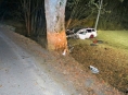 Řidič ve Štítech narazil do stromu
