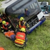 Hasiči při cvičení zachraňovali desítky zraněných z autobusů    zdroj foto: HZS OLK