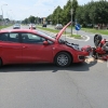 Střet motorkáře s autem v Šumperku