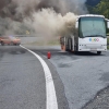 Požár autobusu na Červenohorském sedle    zdroj foto: HZS OLK