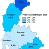 Podíl nezaměstnaných osob v okresech Olomouckého kraje a v ČR k 31. 12. 2024 zdroj ÚP OLK