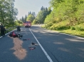 Motorkář havaroval na Červenohorském sedle