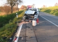 Nehoda dvou vozidel před Hrabišínem