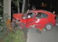 Opilý dvacetiletý řidič narazil na Olomoucku do stromu