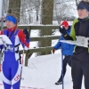 Hana Horvátová – vlevo, před startem MČR v lyžařském orientačním běhu na klasické trati  - kategorie juniorky   zdroj foto: Z. Králová