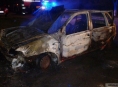 Noční požár osobního auta v Mohelnici